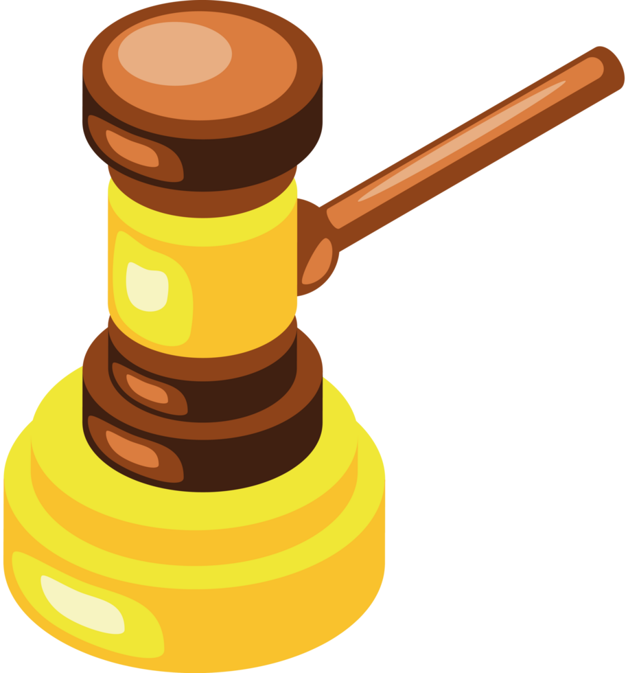 judge gavel isometric png