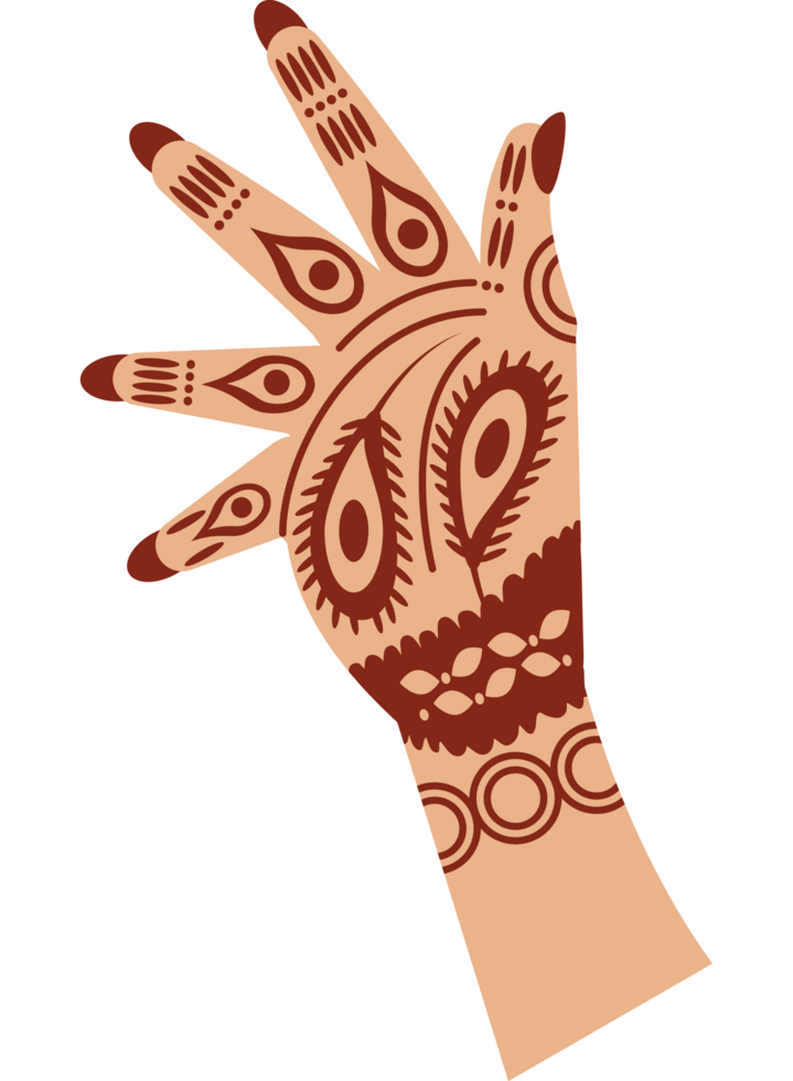 floral mehndi design on hand png