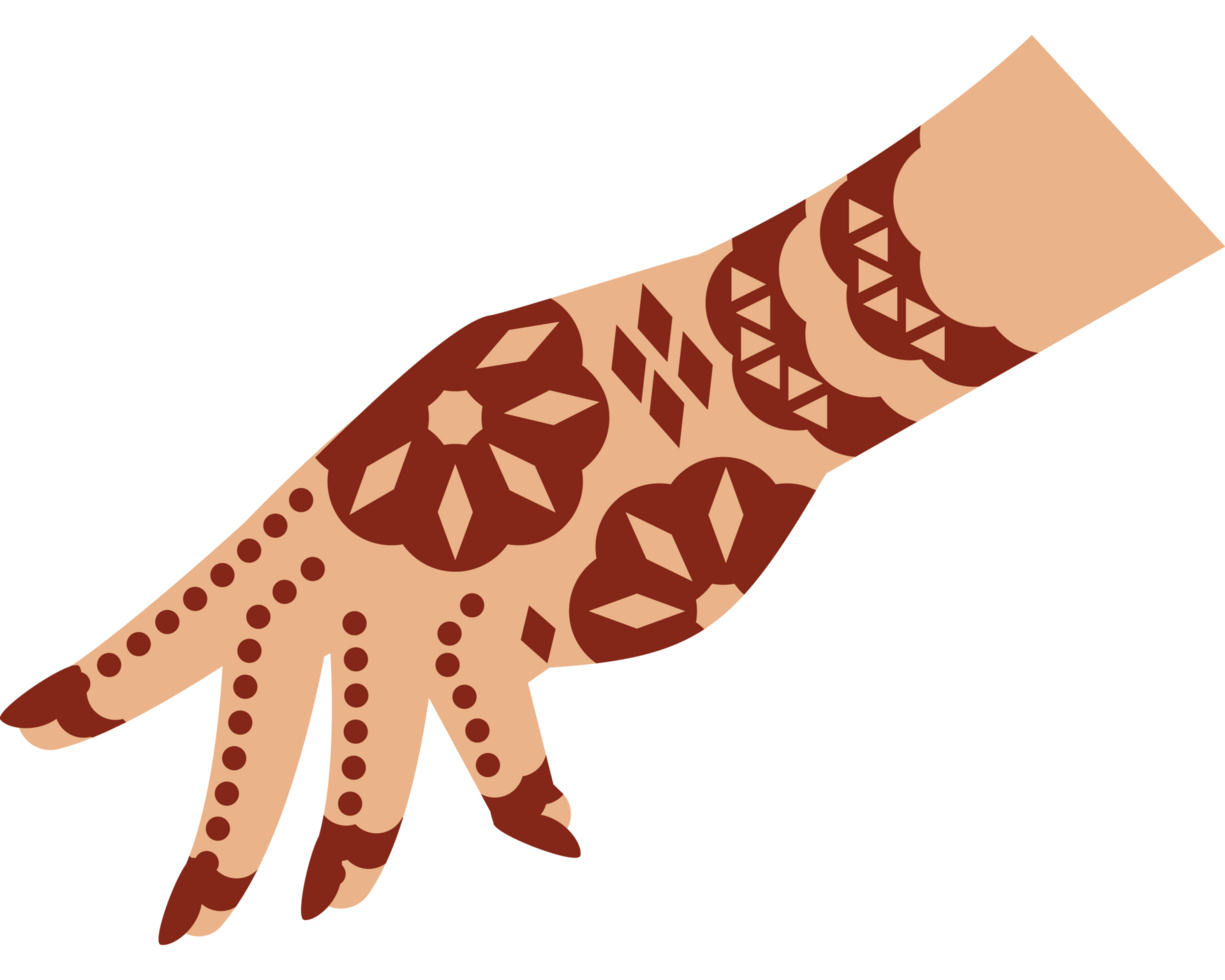mehndi on hand design png