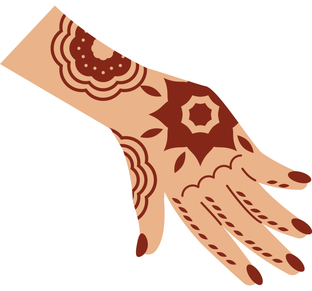 mehndi on hand decoration png
