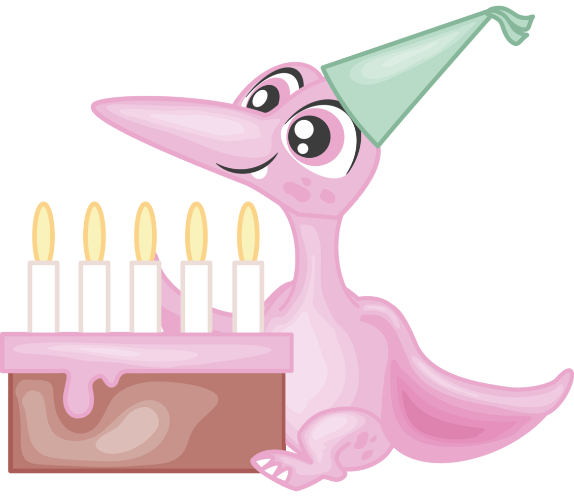 dino with birthday cake png