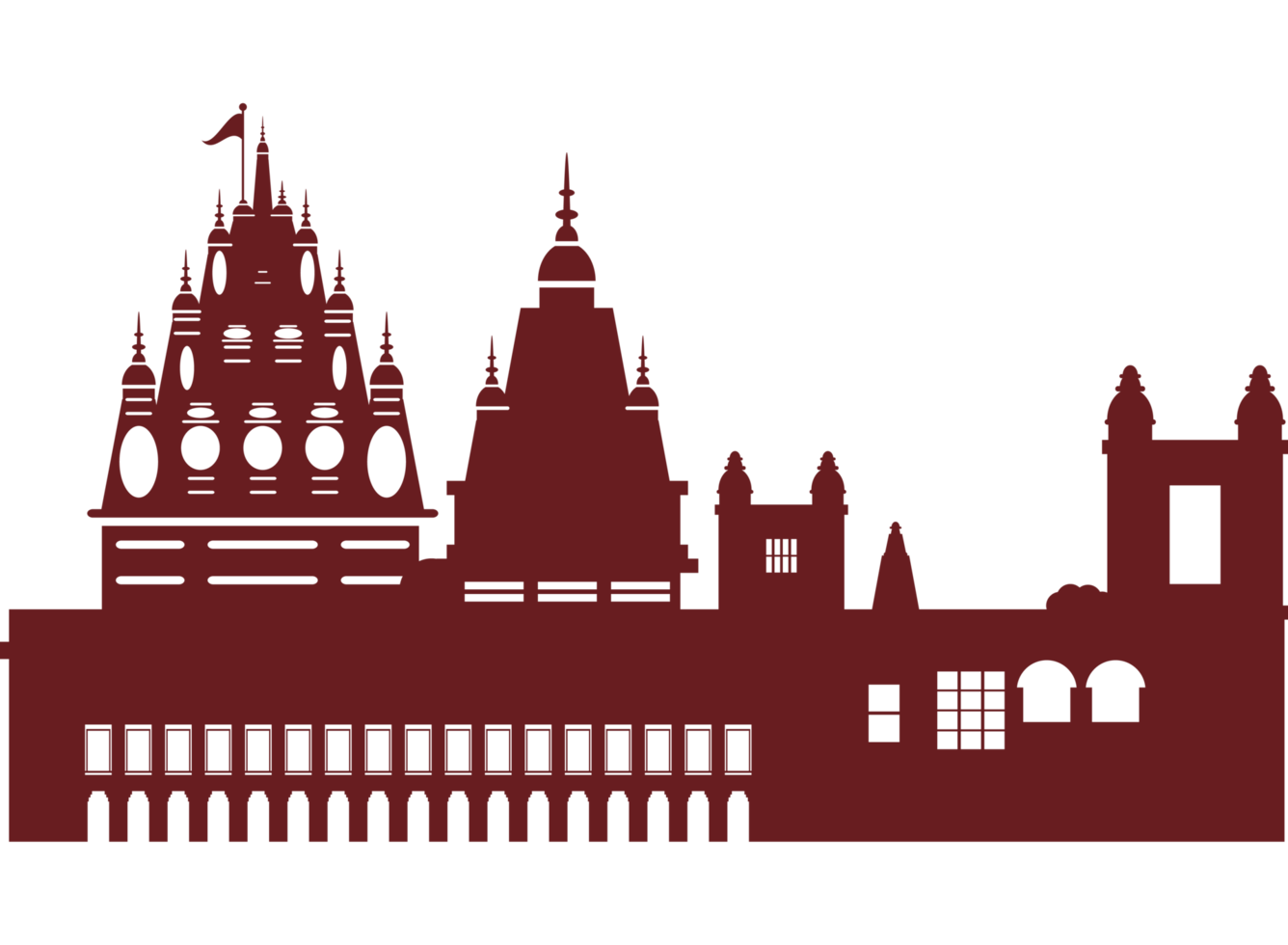 durga temple silhouette icon png