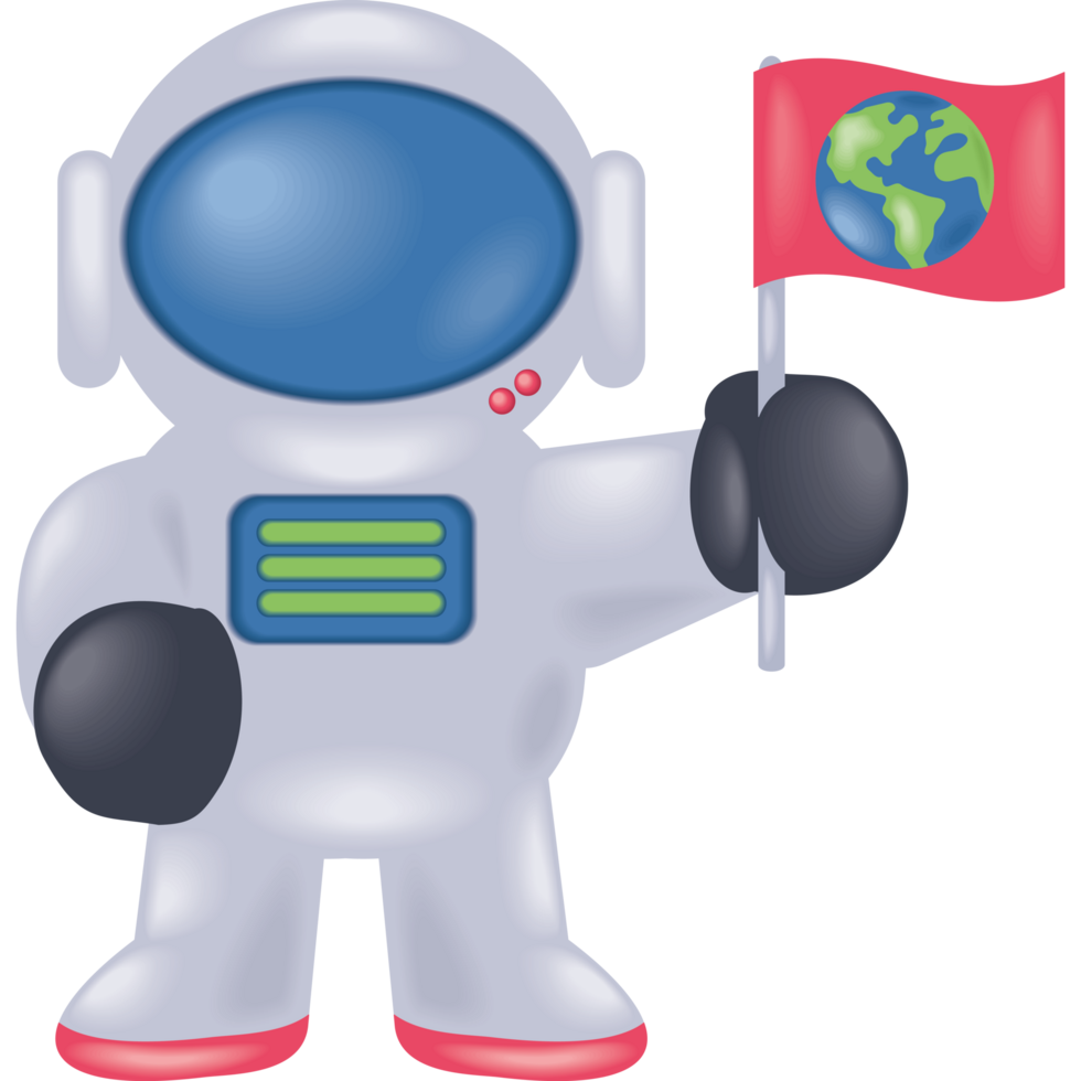 space astronaut with flag design png