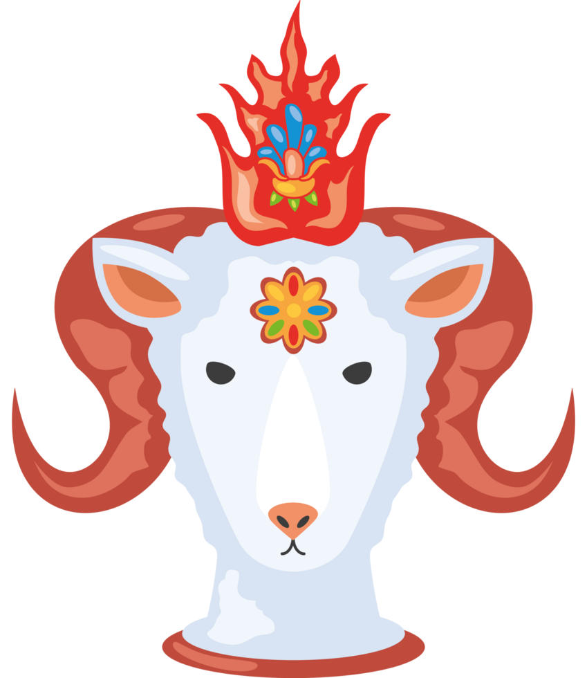 losar sheep head illustration icon png