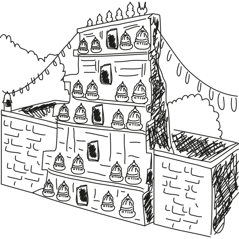 temple in tirumala sketch png