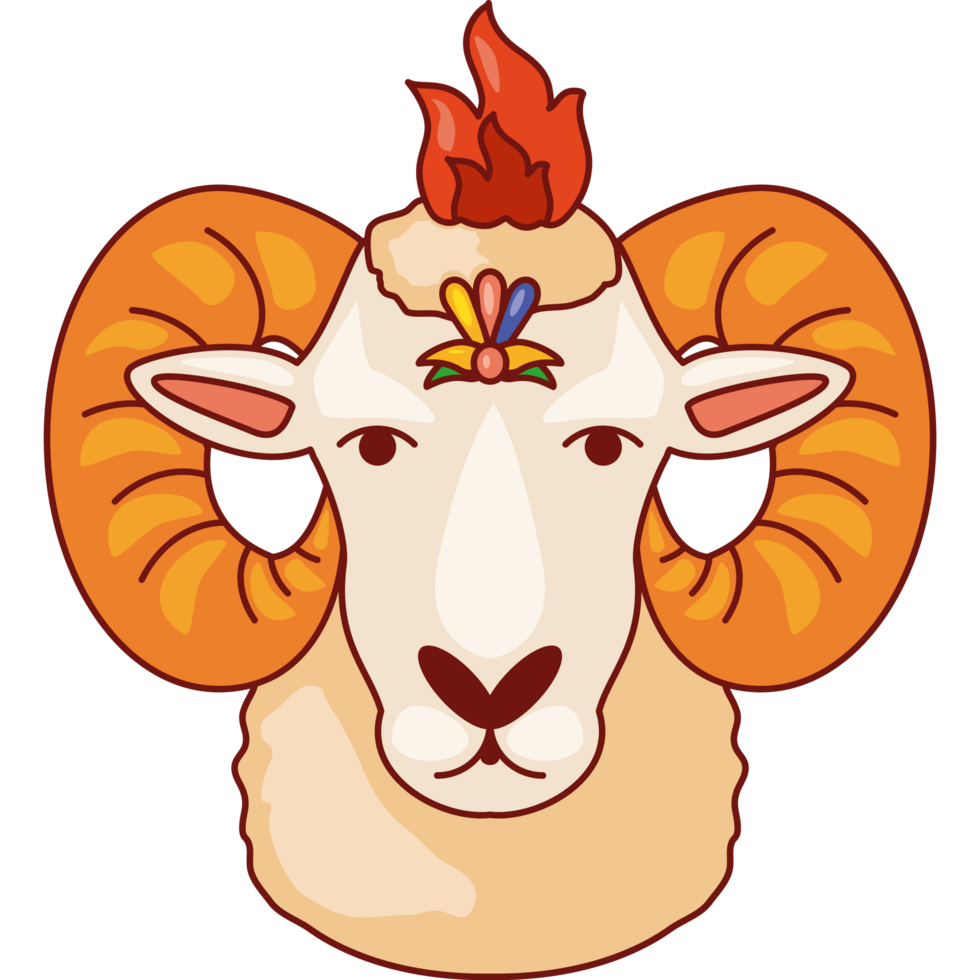 losar sheep head illustration design png