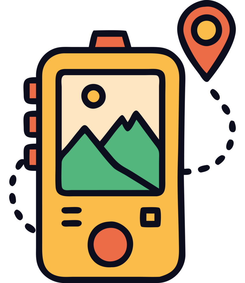 gps navigation device for outdoor adventures png