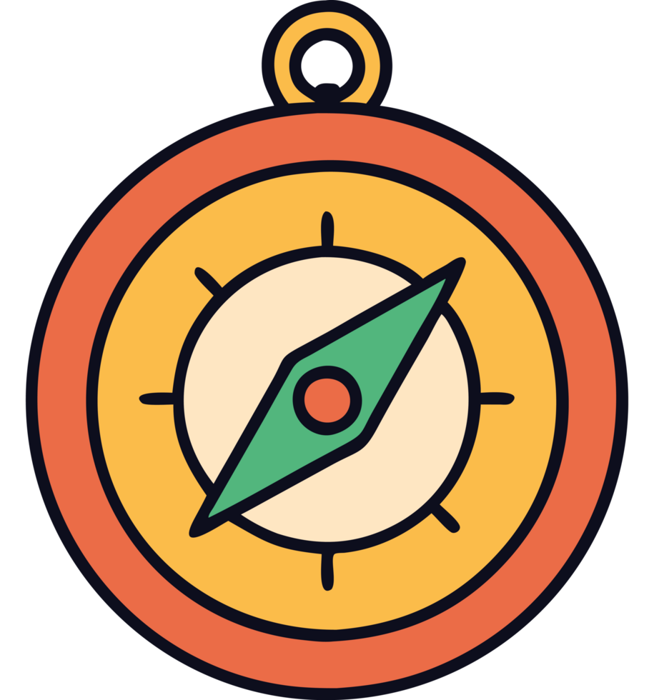 Classic compass for outdoor navigation png