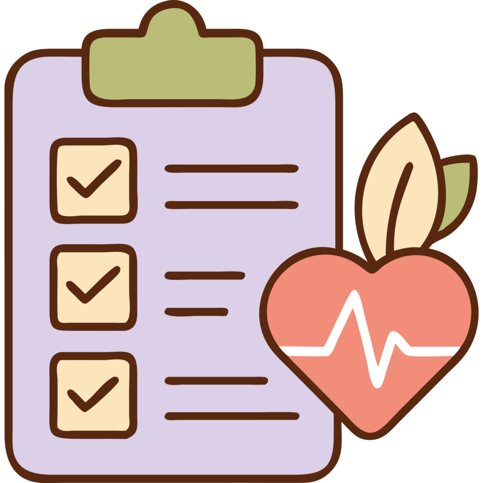 Medical checklist heart health wellness icon png