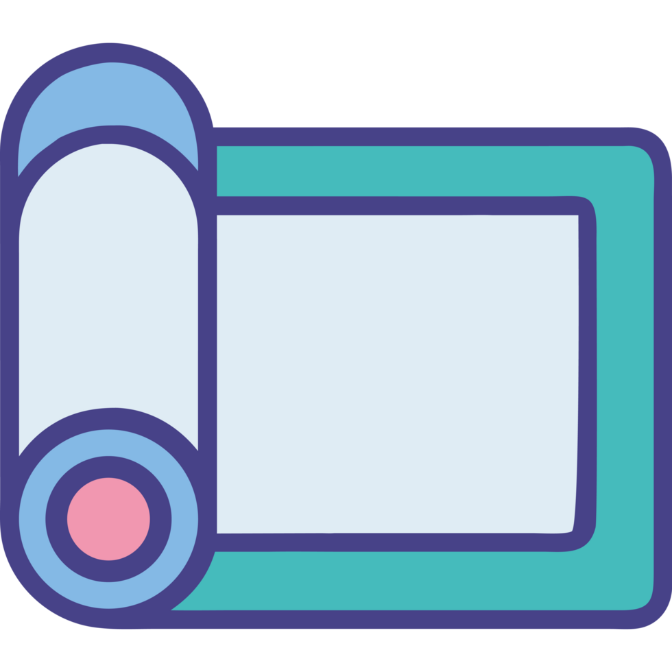 Yoga mat rolled fitness workout equipment icon png