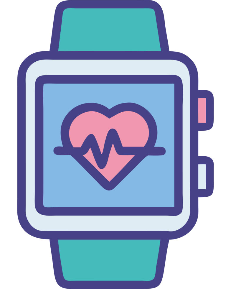 Smartwatch fitness tracker heart rate monitor icon png