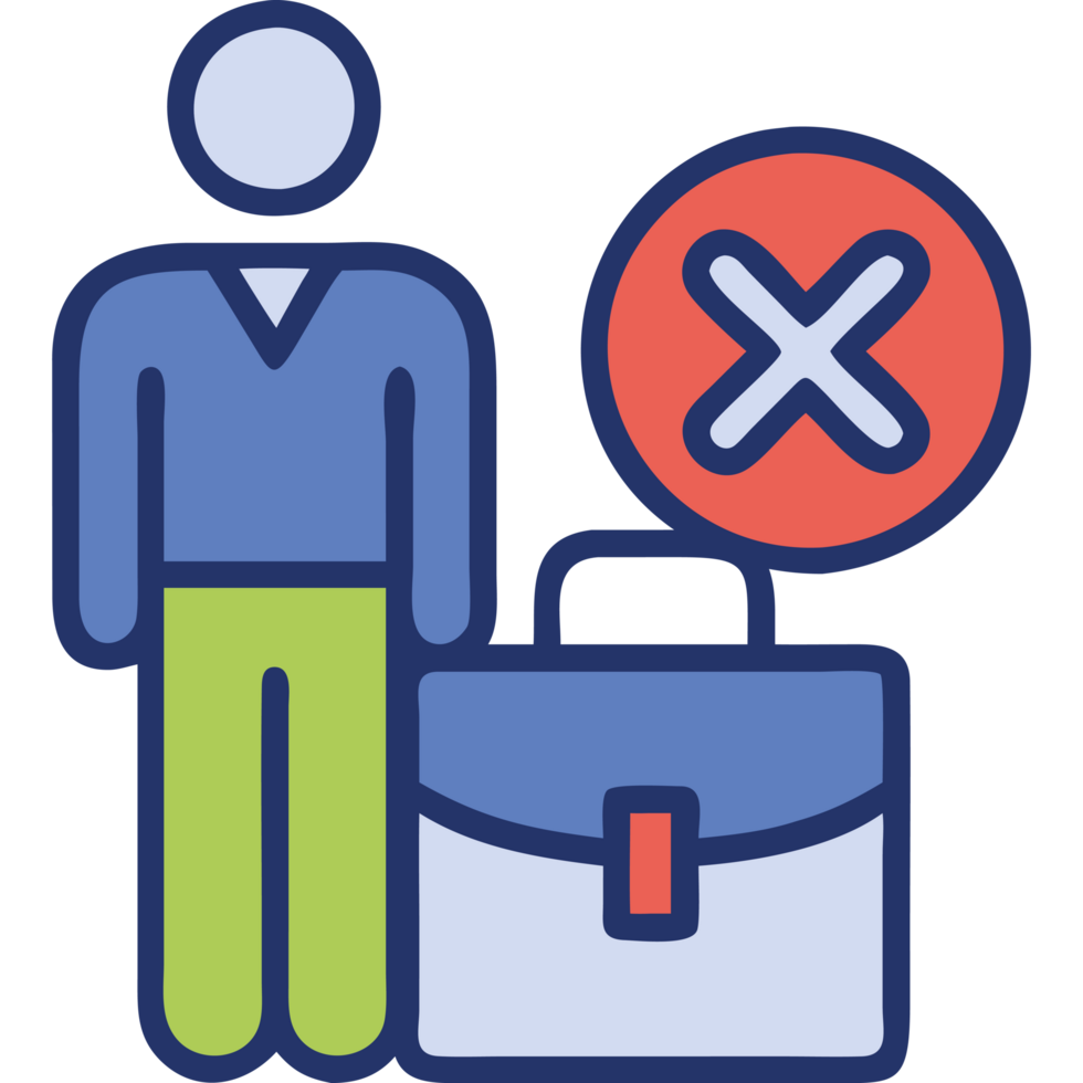 Financial crisis business rejection icon png