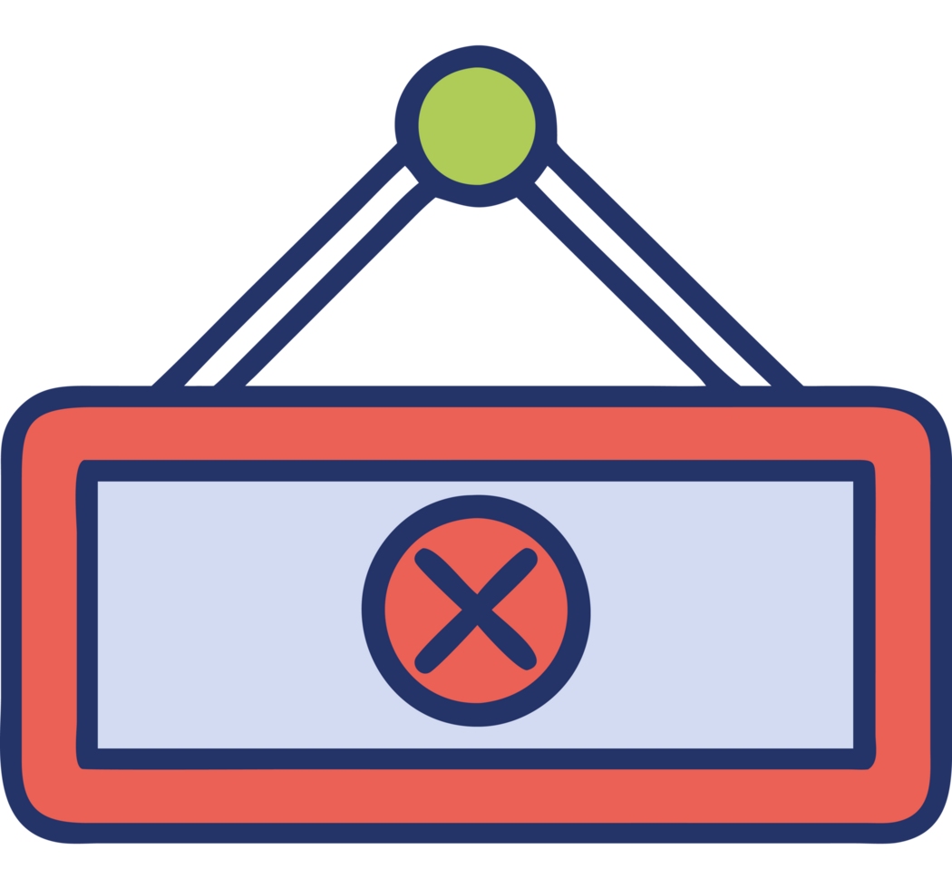 Financial crisis system error and cancellation concept png