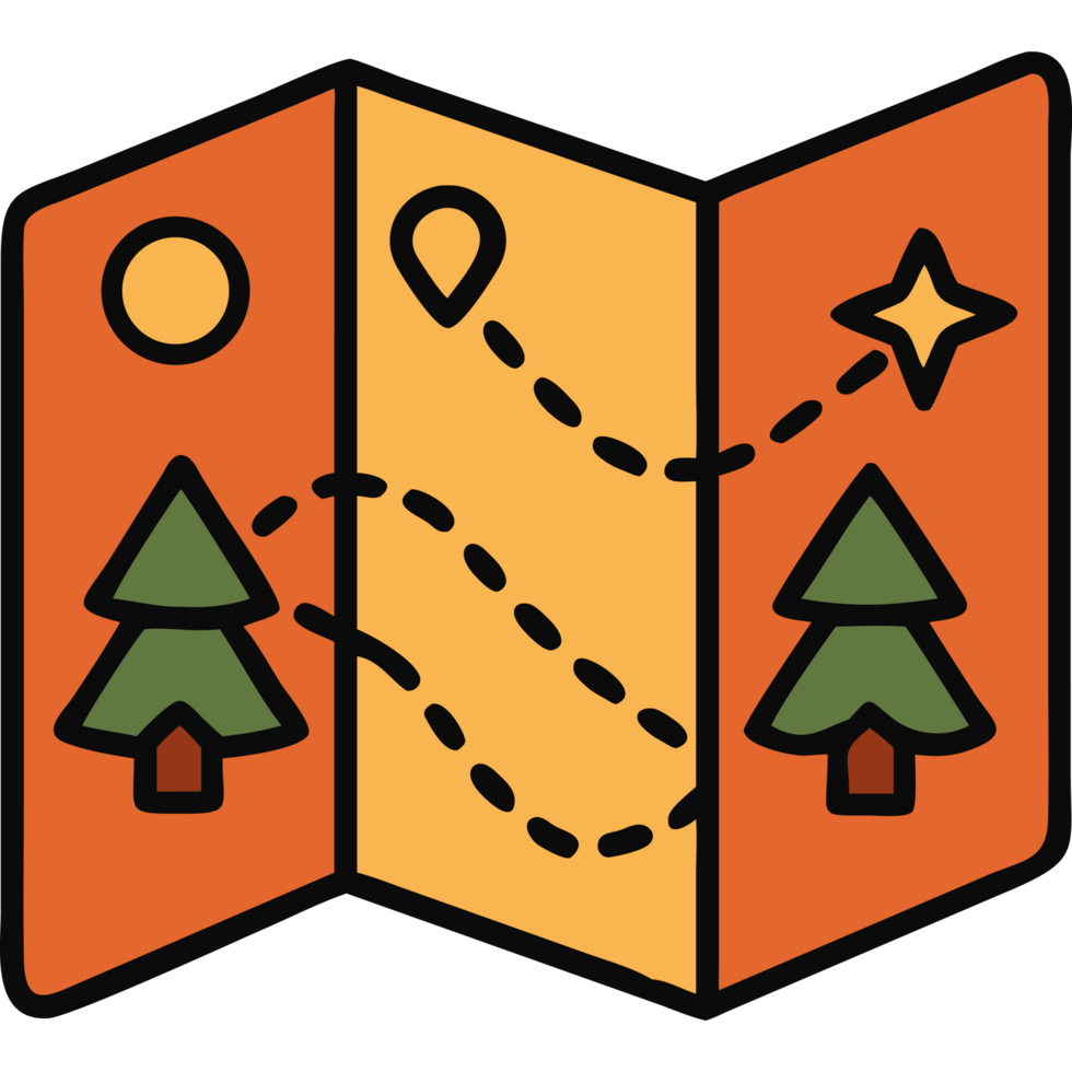 Camping map navigation and exploration png