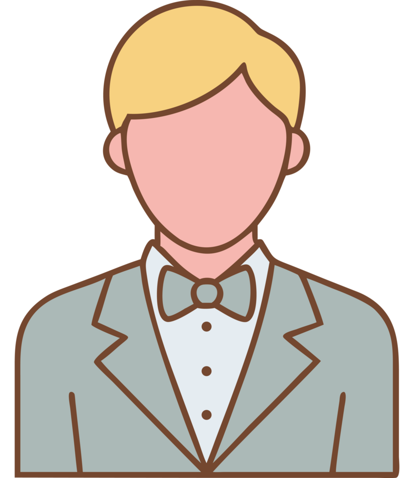 Wedding groom avatar with suit png