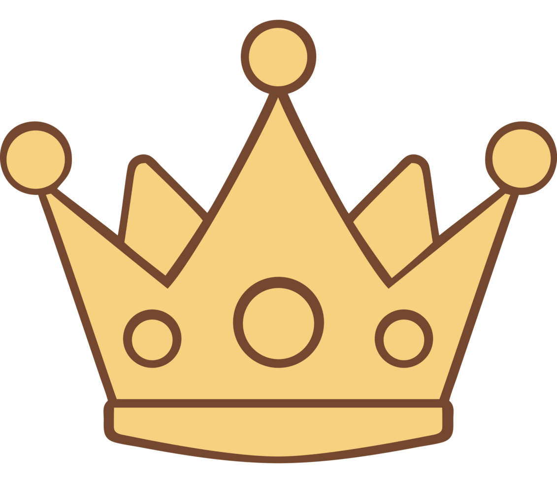Wedding crown with golden finish png