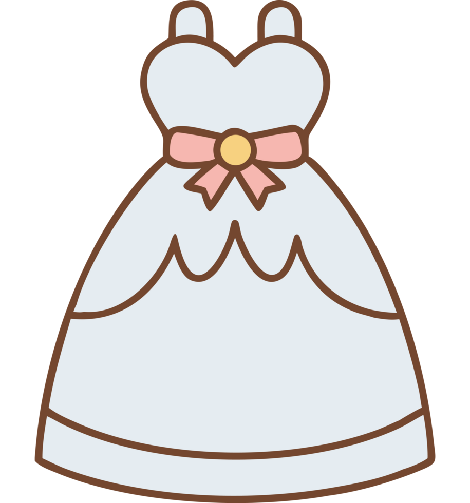 Wedding dress with pastel details png