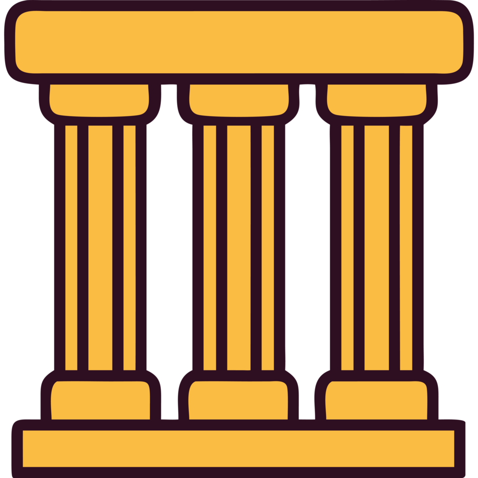 Italian ancient columns in golden tones png