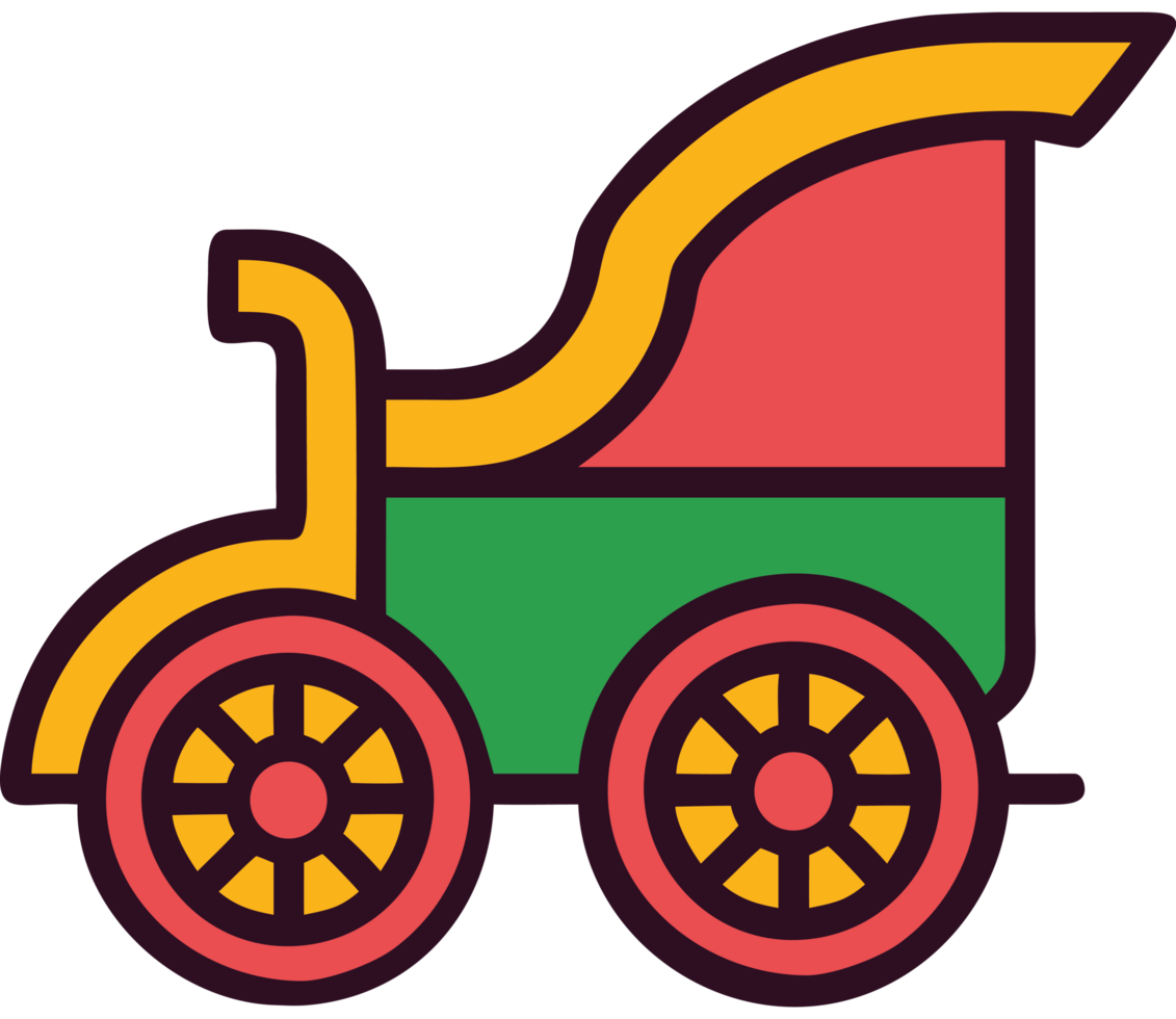Italian vintage carriage with golden accents png