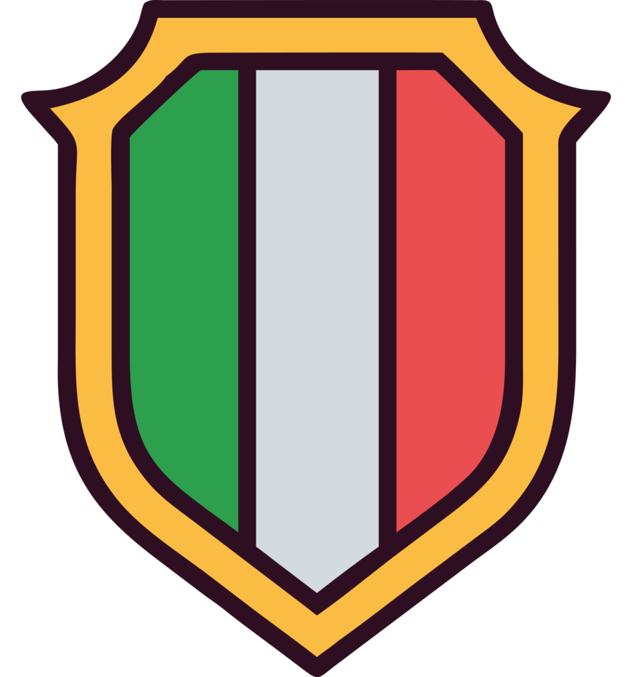 Italian shield with national flag colors png
