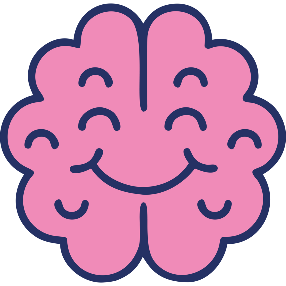 Psychiatry smiling brain with friendly design png