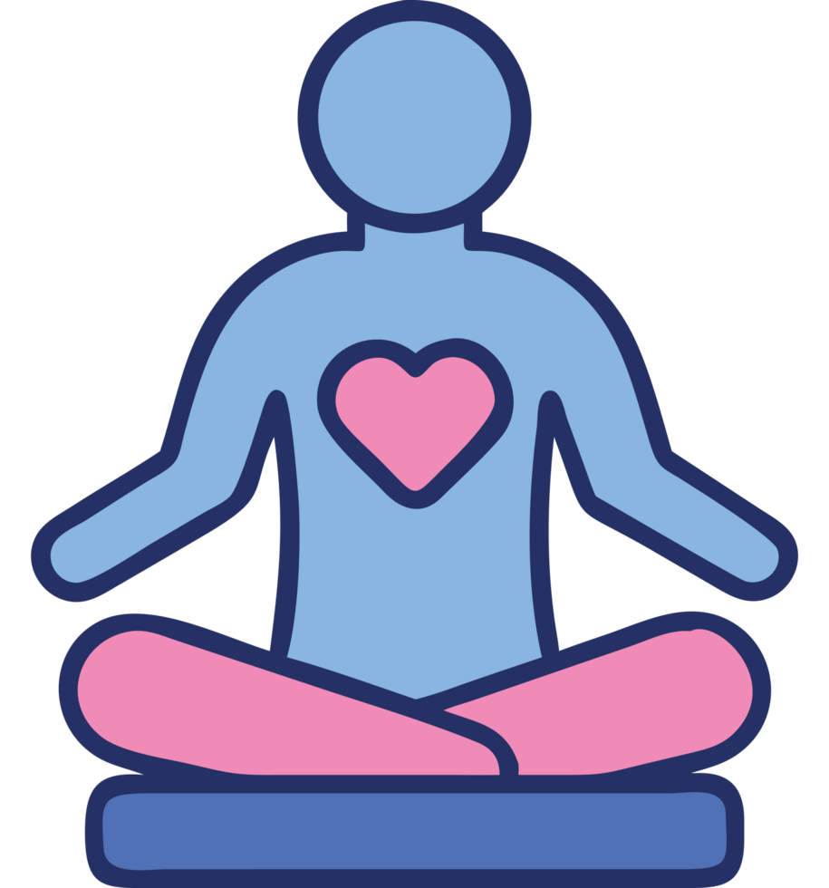 Psychiatry meditating person with heart symbol png