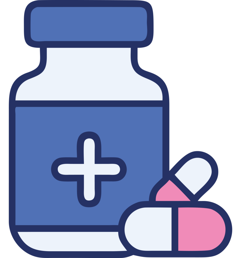 Psychiatry medicine bottle and pills png