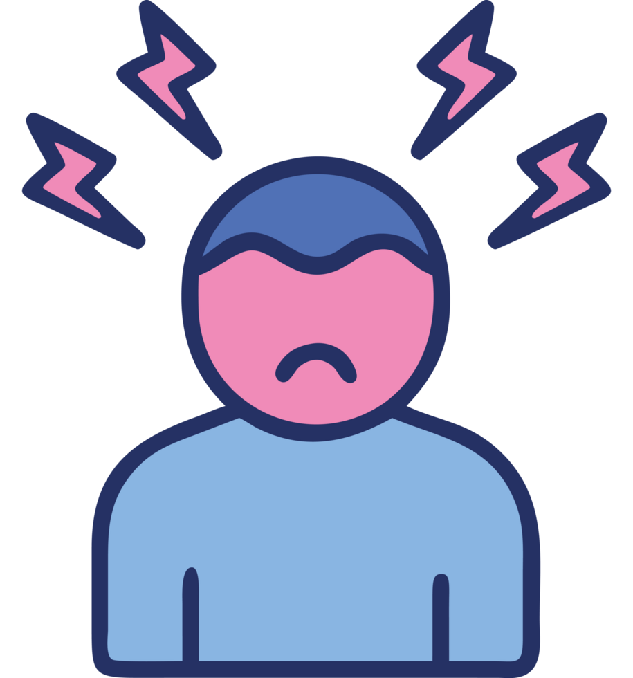 Psychiatry stressed person with lightning bolts png