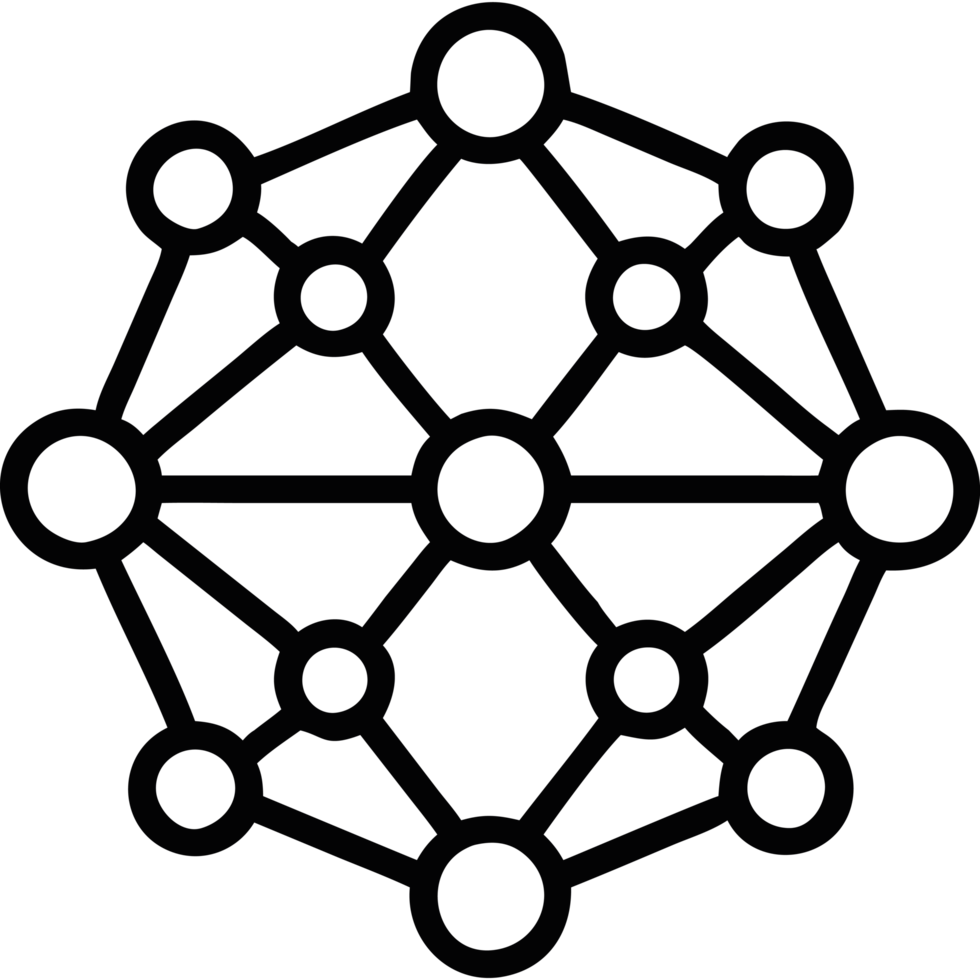 AI and data cluster network icon png