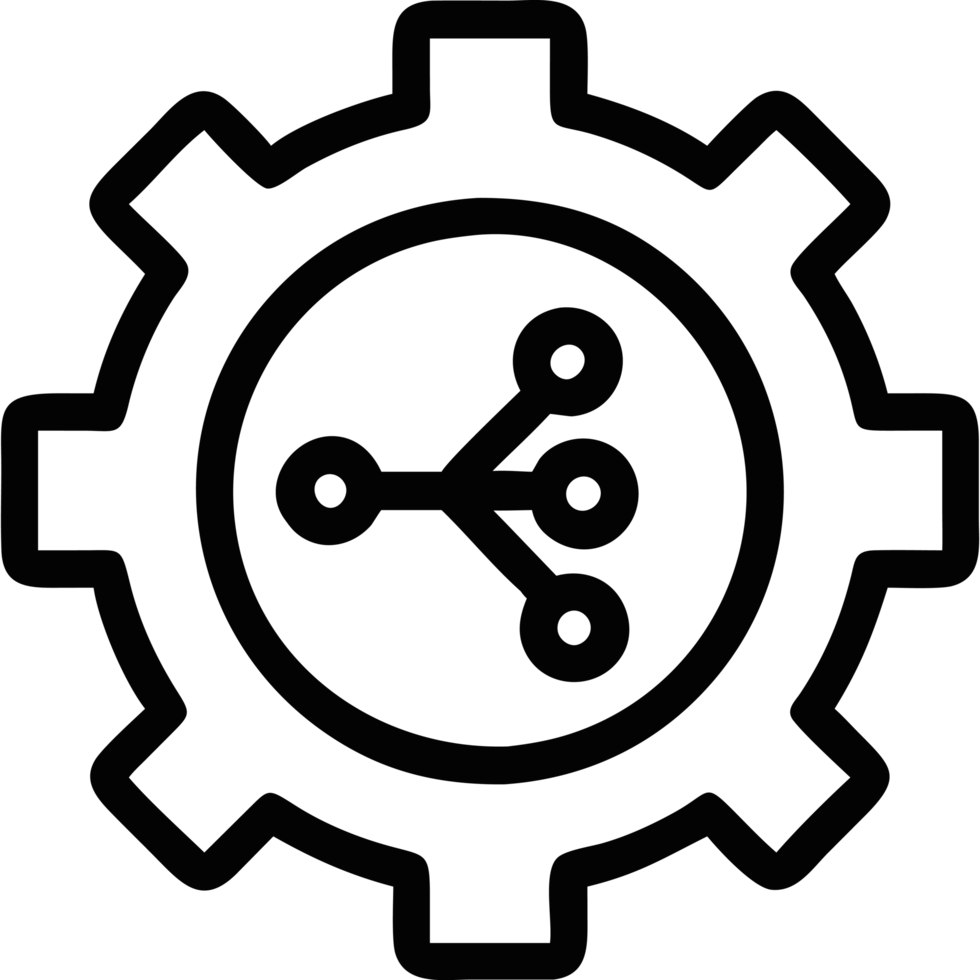 AI gear with circuits icon png