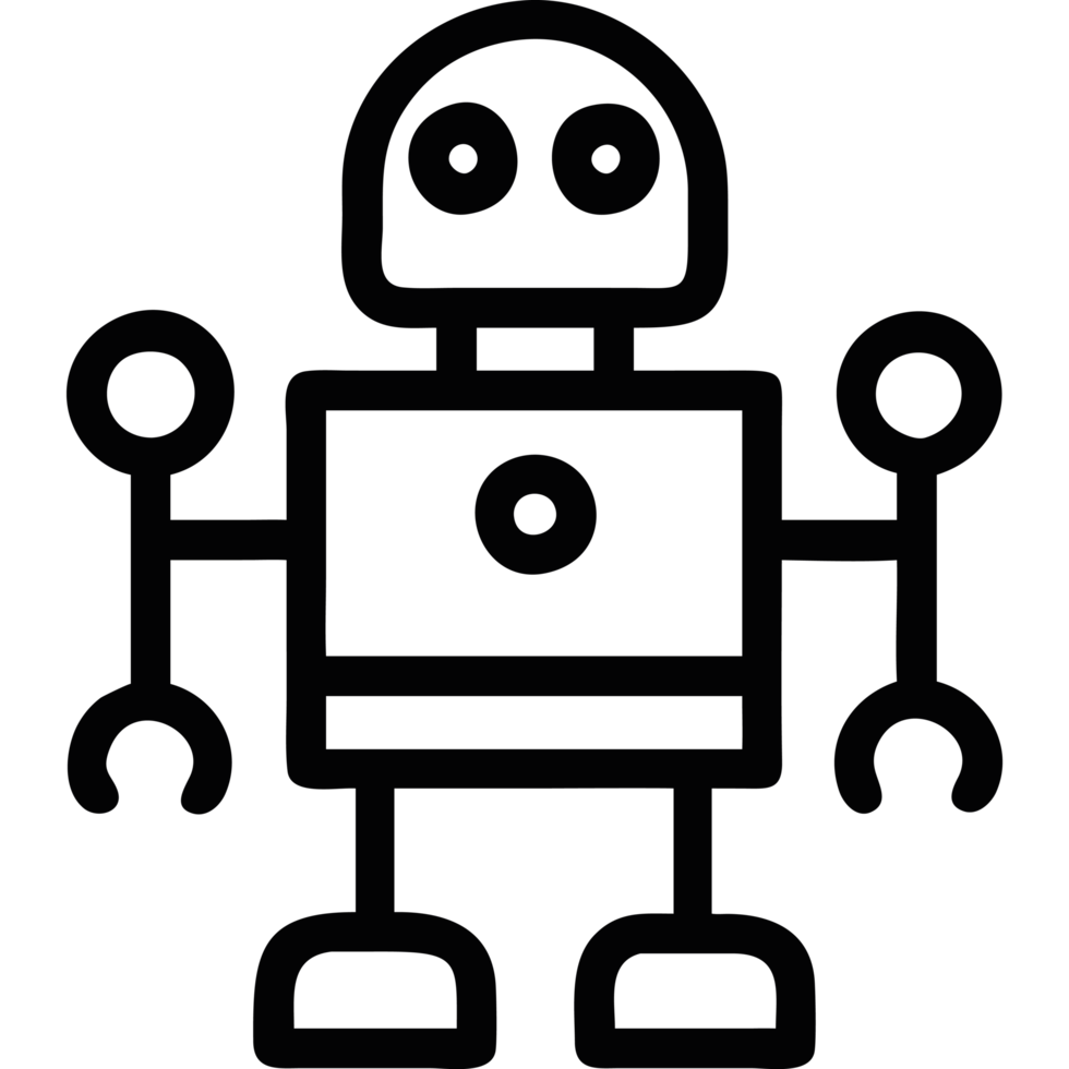 AI robot with antenna icon png