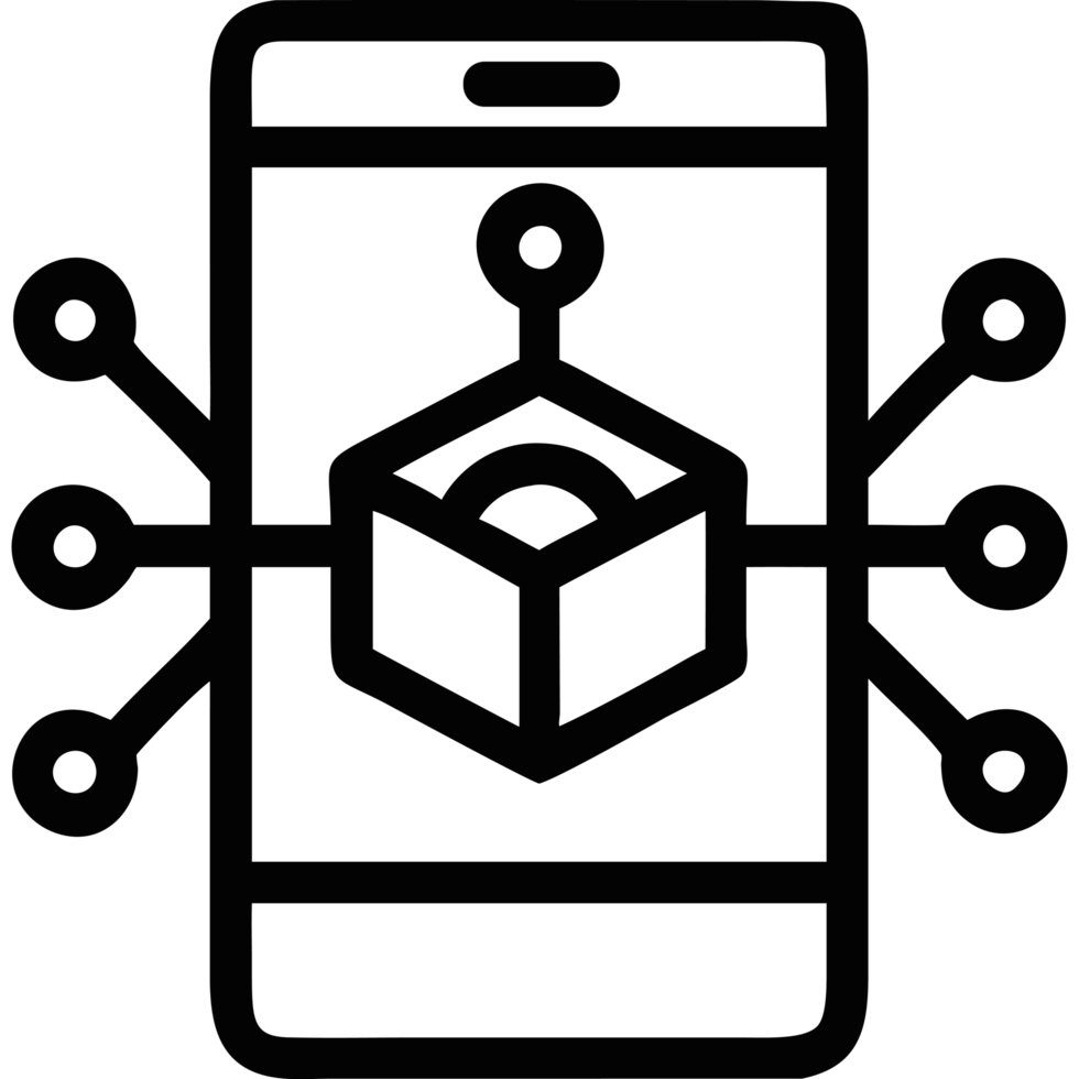 AI holographic interface icon png