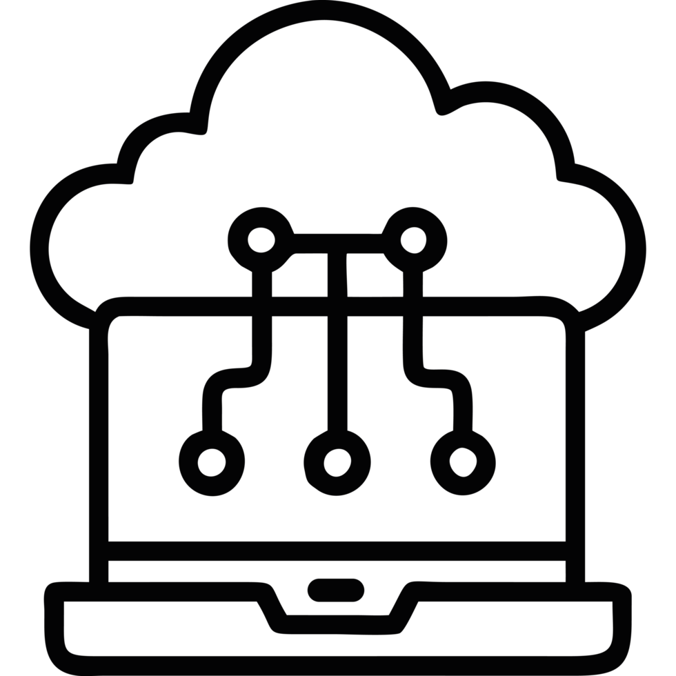 AI cloud storage system icon png