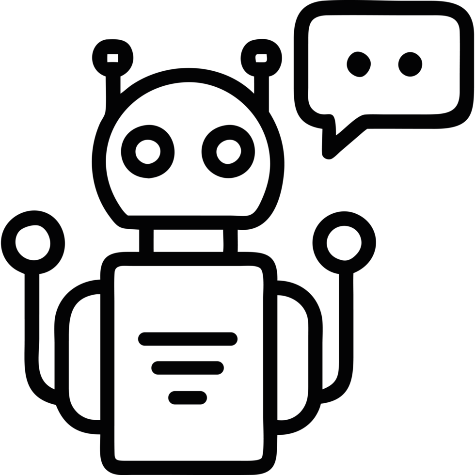 AI chatbot with speech bubble icon png
