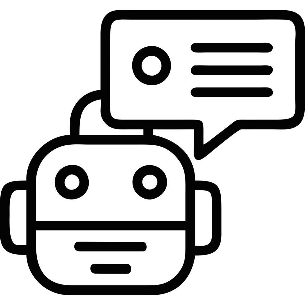 AI assistant with chat system icon png