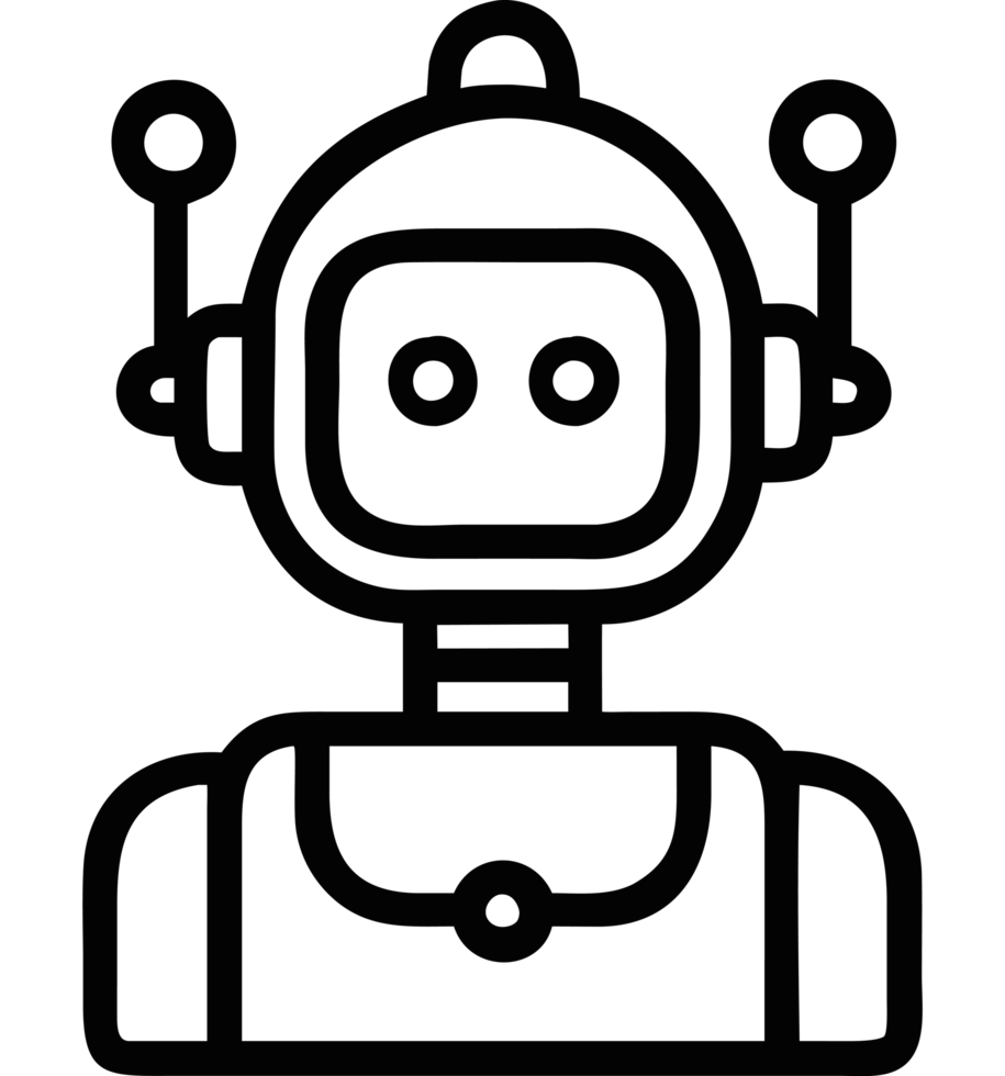 AI humanoid robot head icon png
