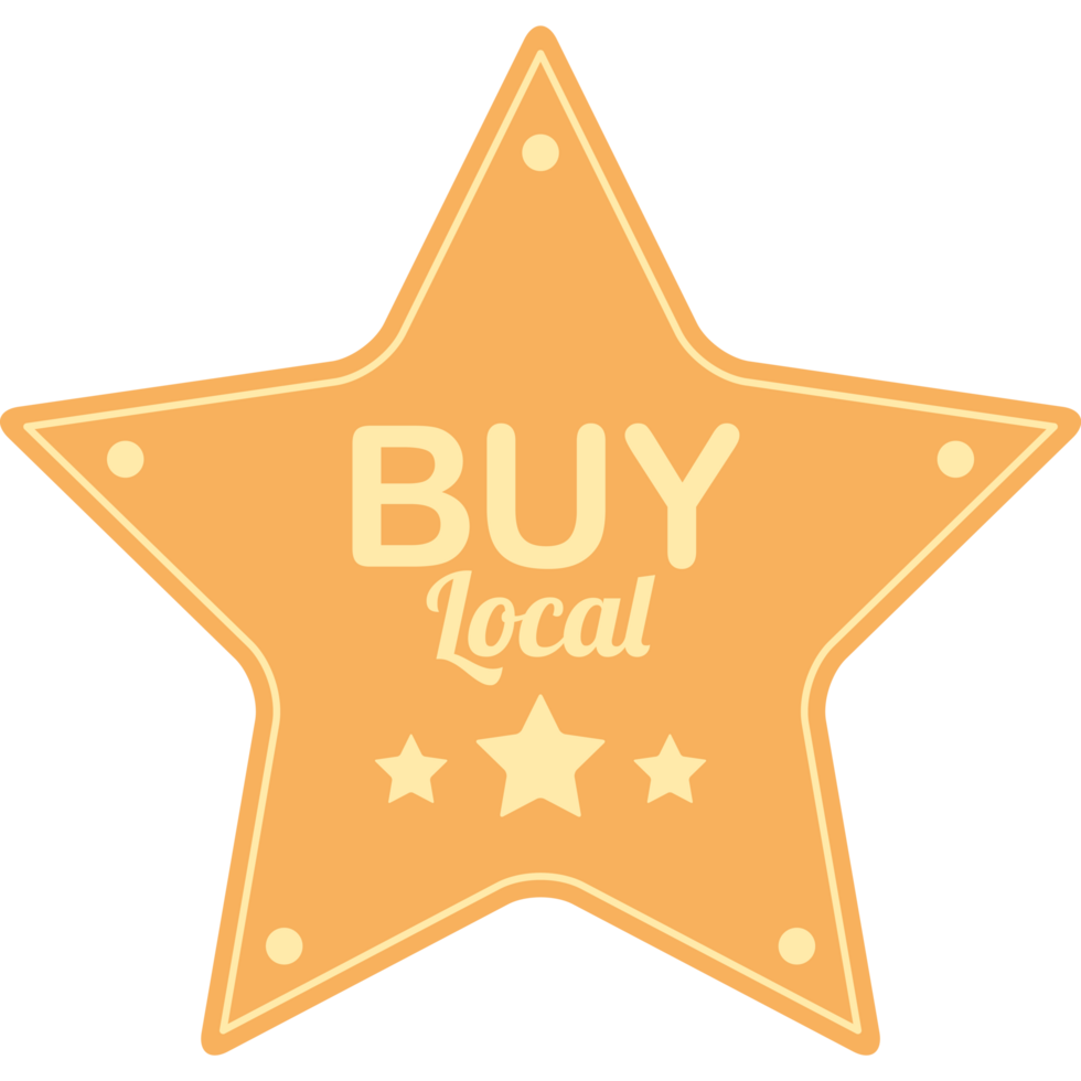 Buy local star badge icon png