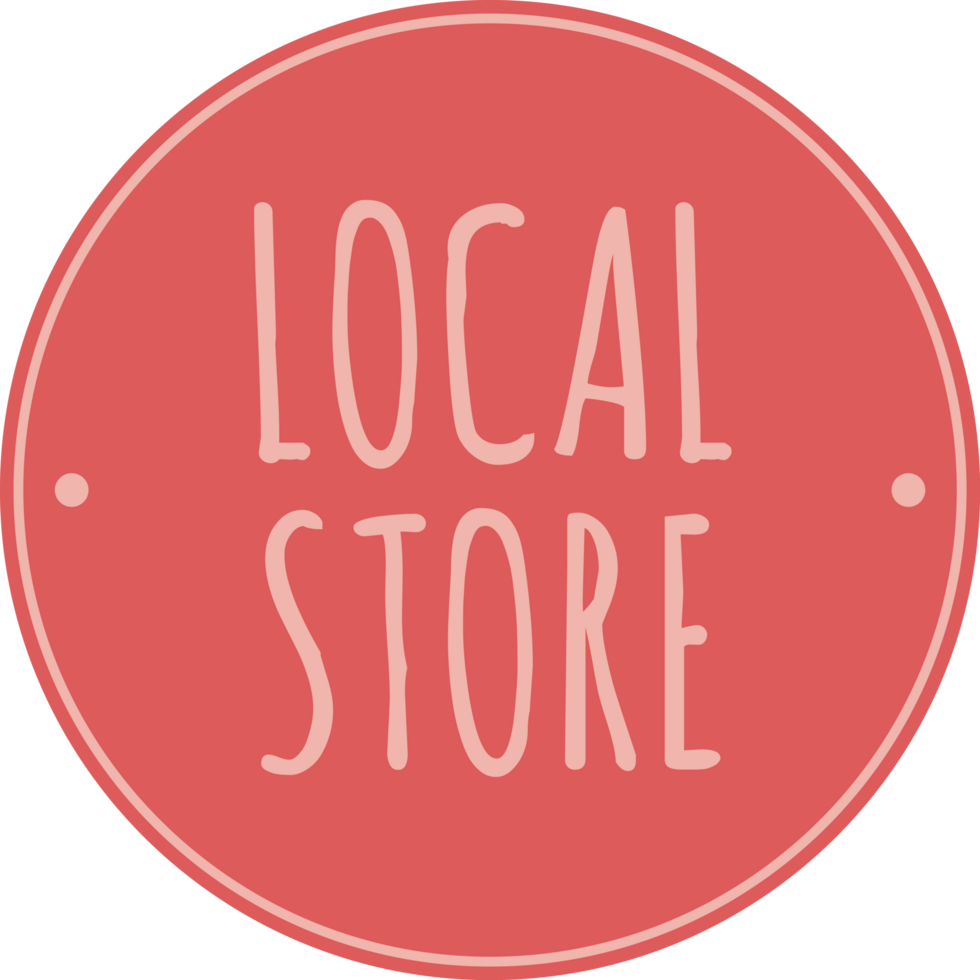 Local store round badge icon png