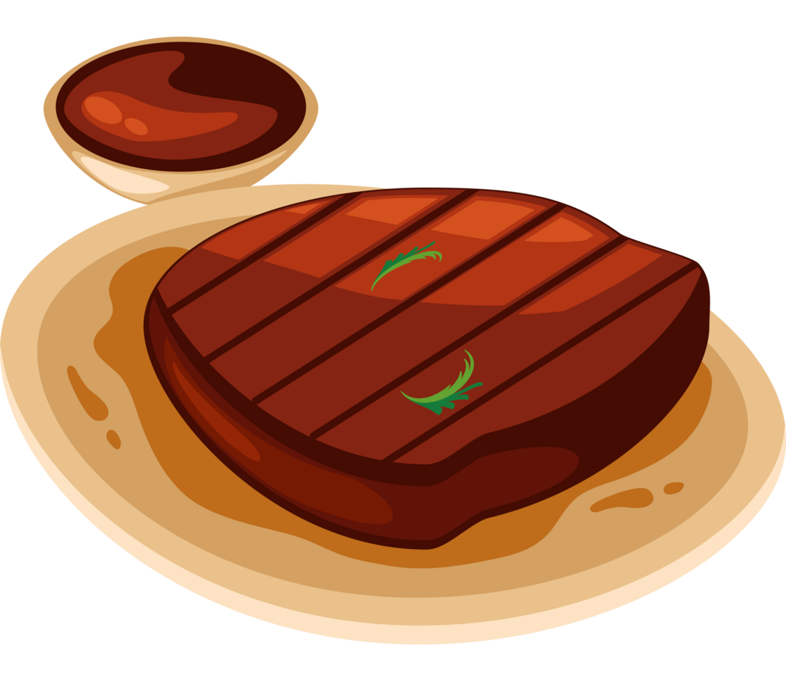 bbq grilled steak on plate icon png