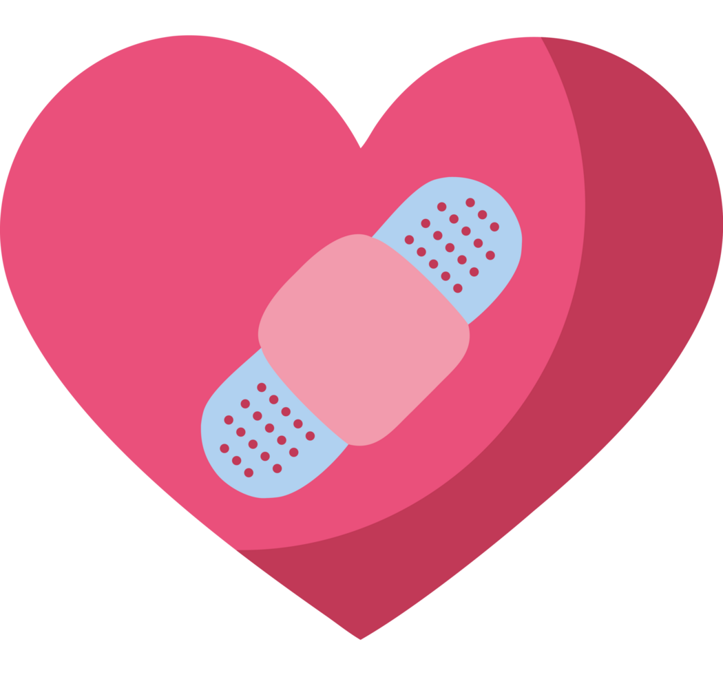 Heart with bandages icon png