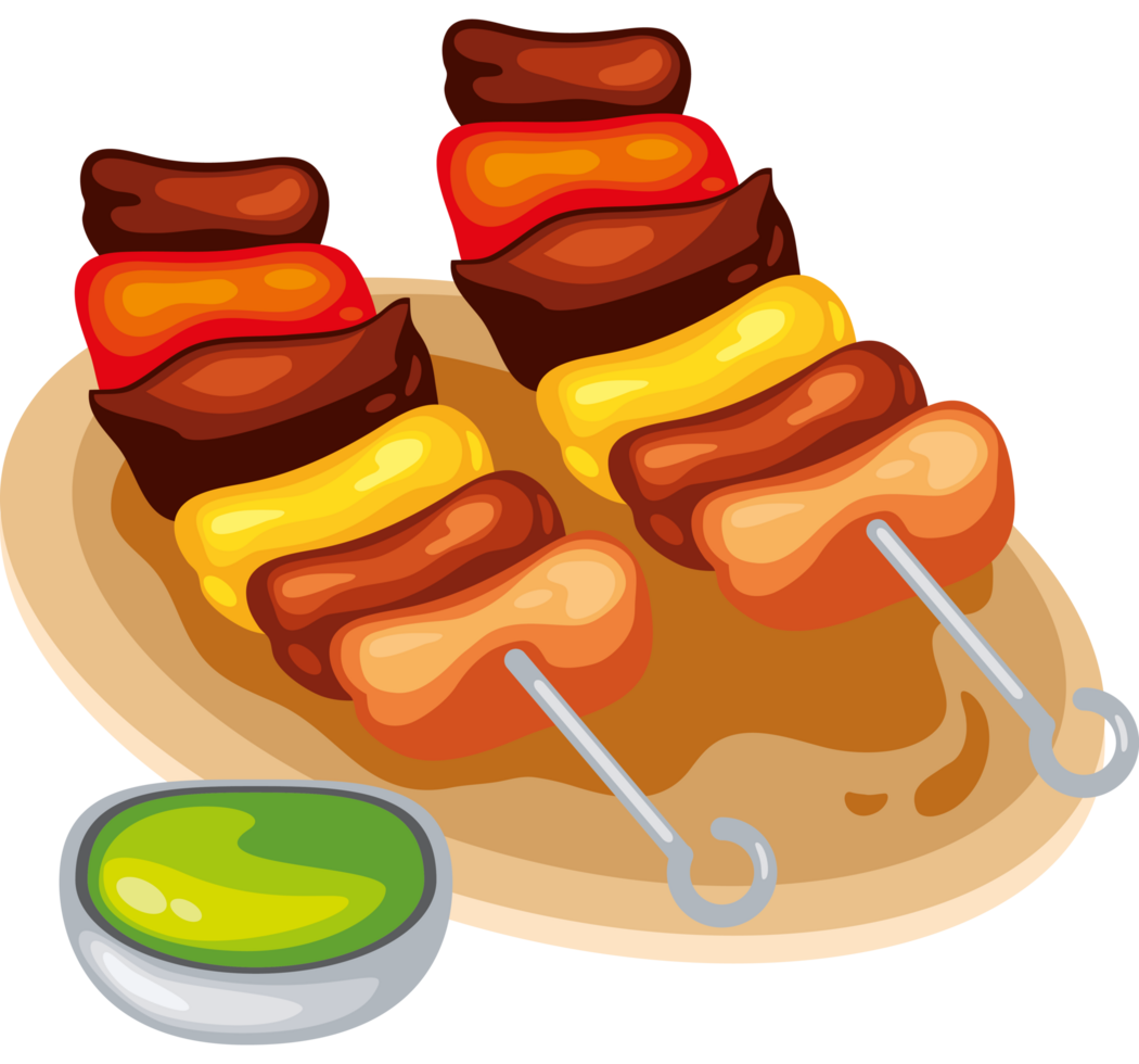 BBQ skewers with vegetables icon png