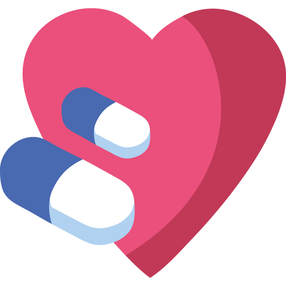 Heart with pills icon png