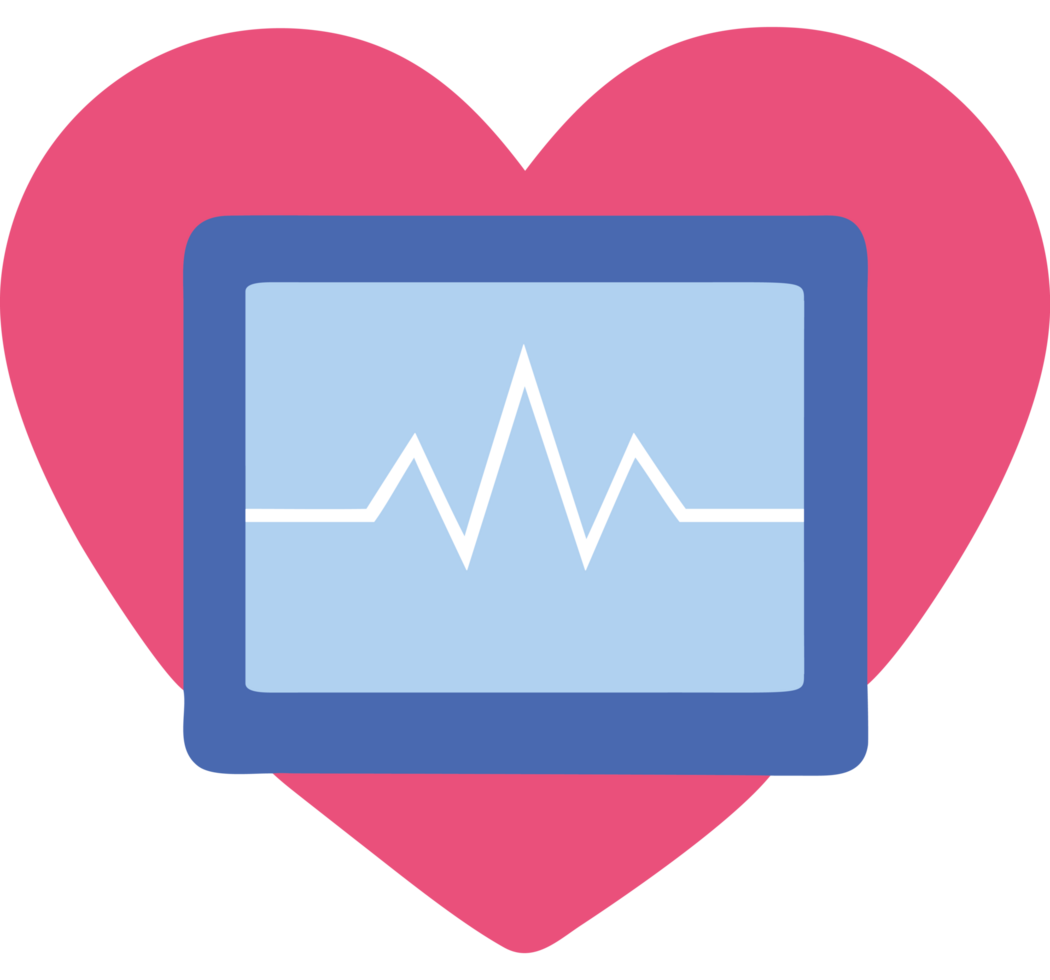 Heart with monitor display icon png