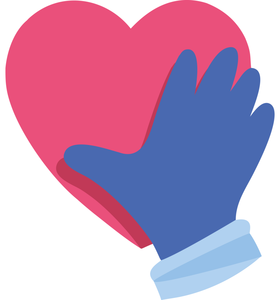 Gloved hand holding a heart icon png