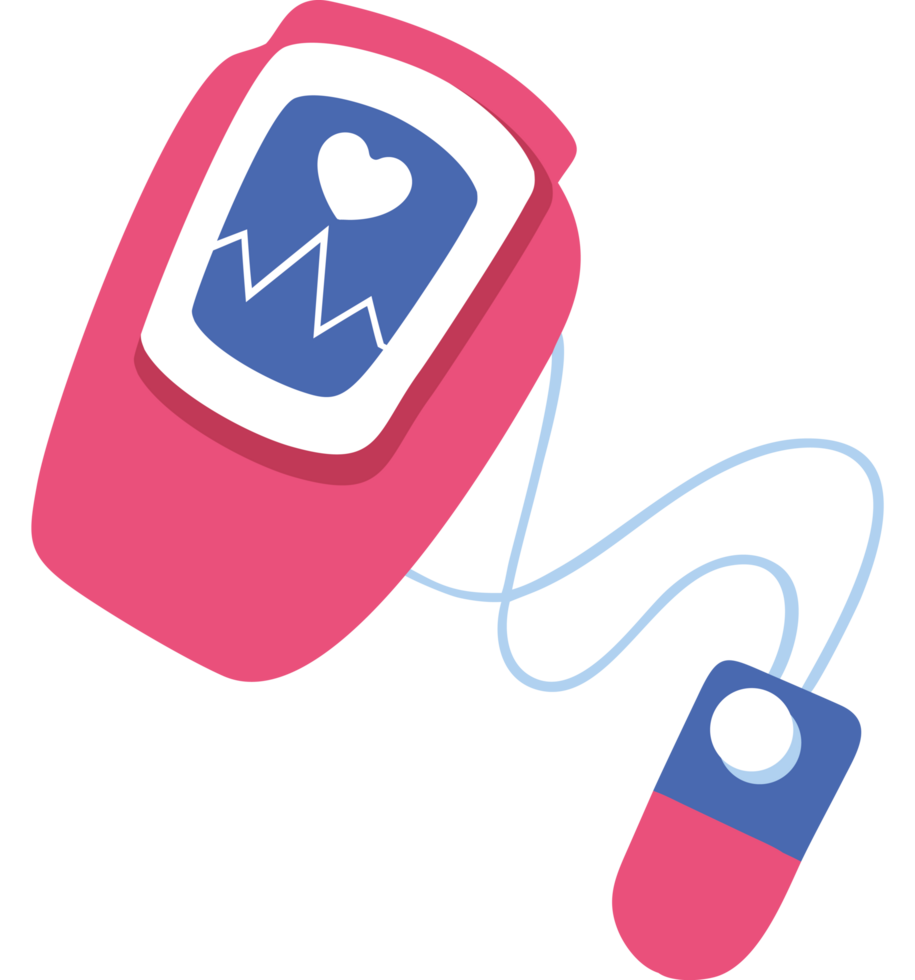 Heart with blood pressure monitor icon png