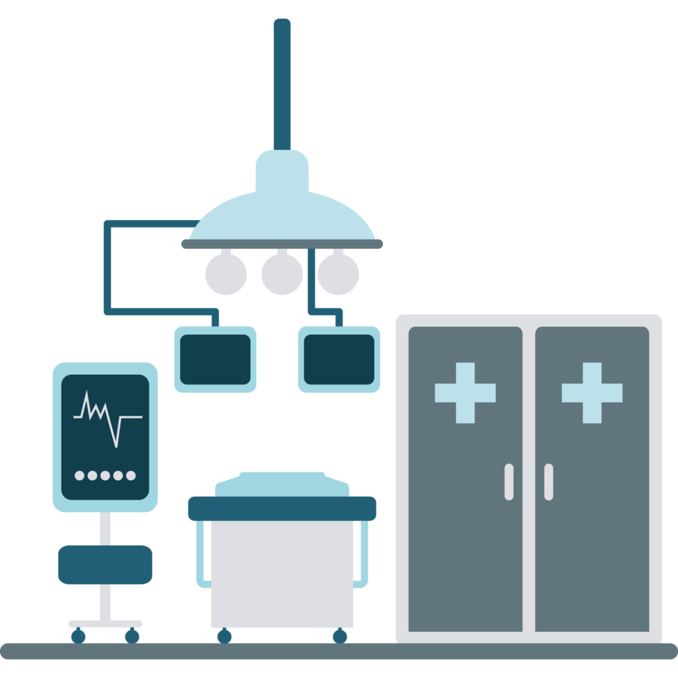 Operating room with surgical lights icon png