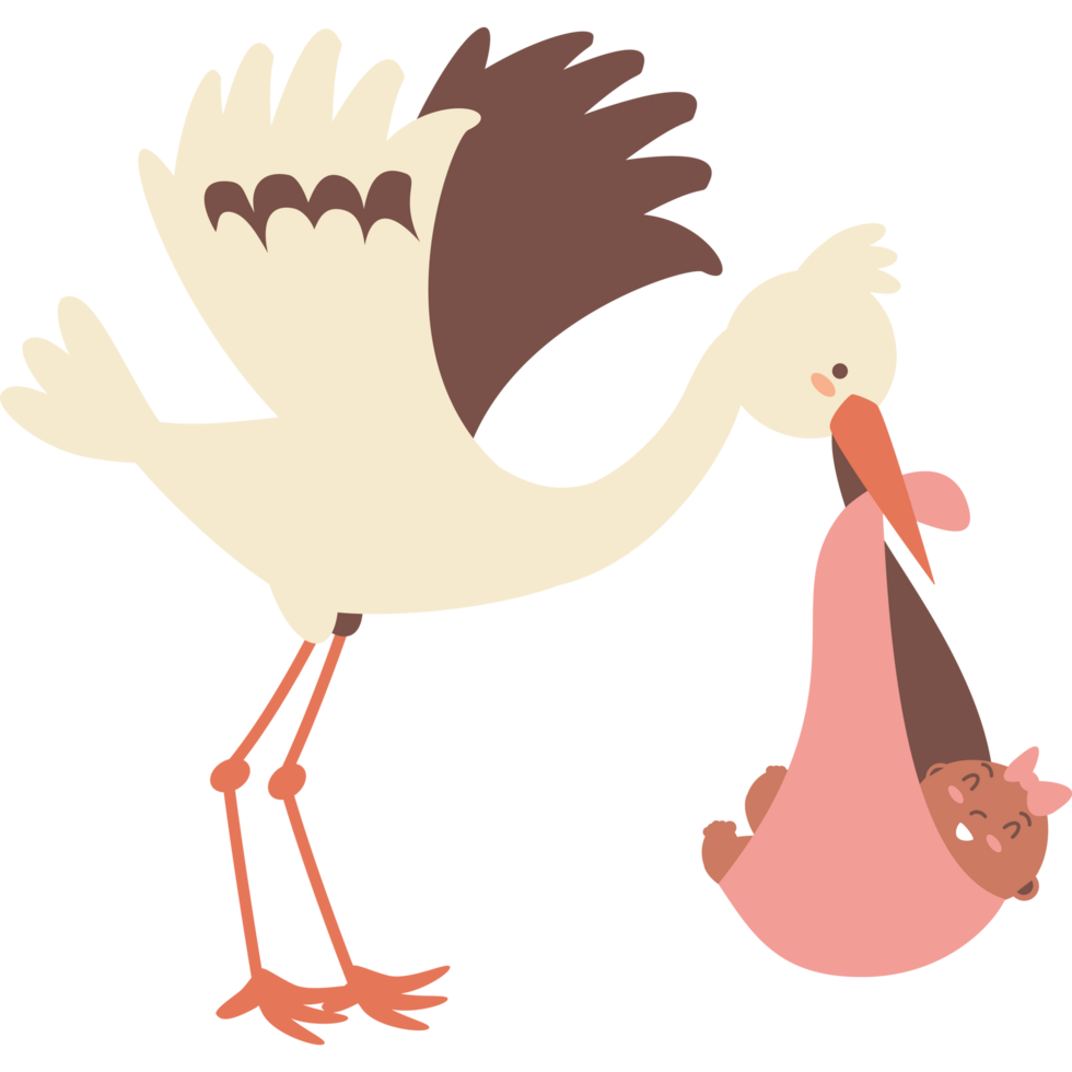 Baby Delivery Stork Joyful Parenthood Moment png