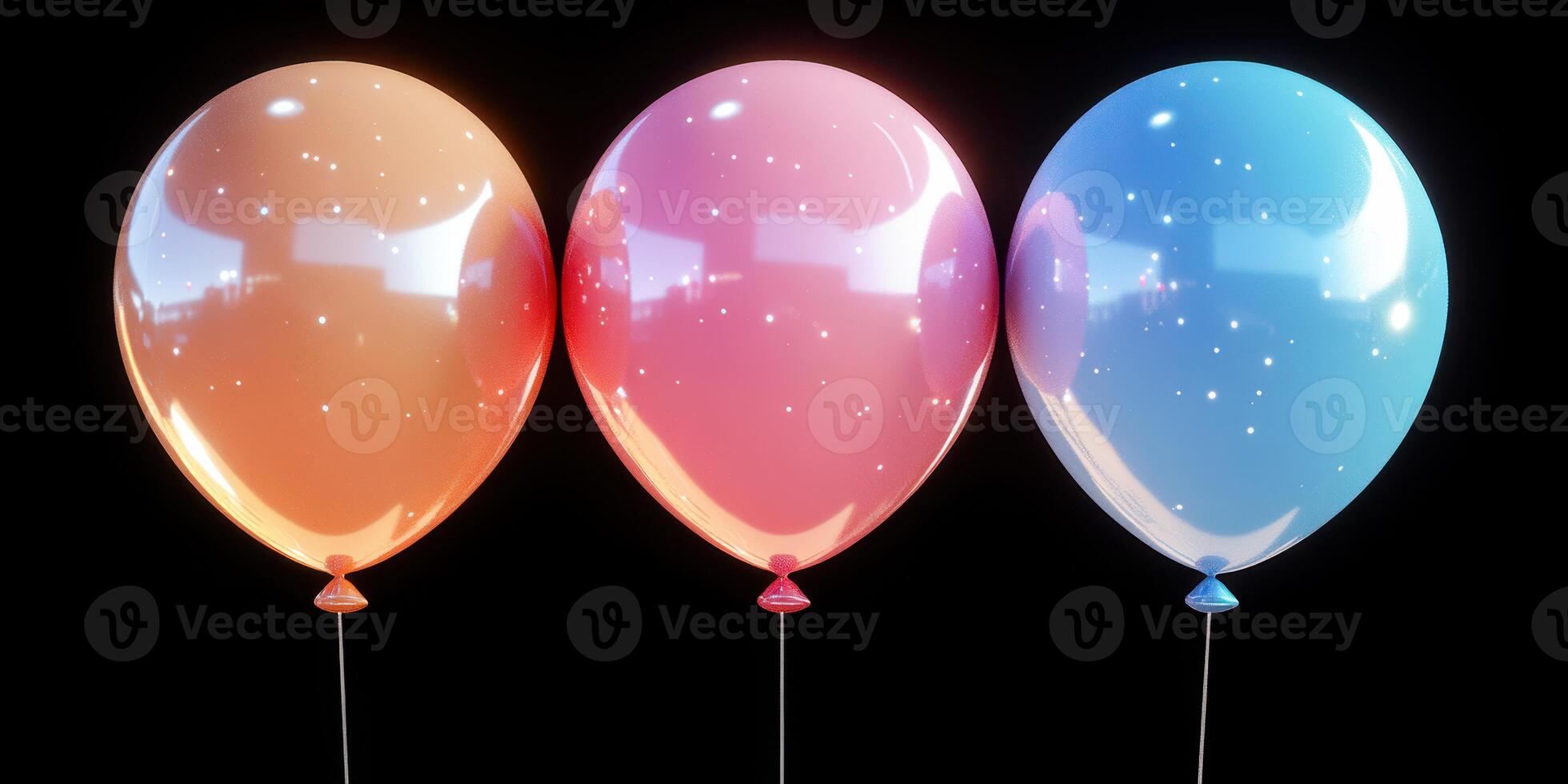 Colorful balloons in vibrant shades create a festive atmosphere for celebrations and special occasions photo