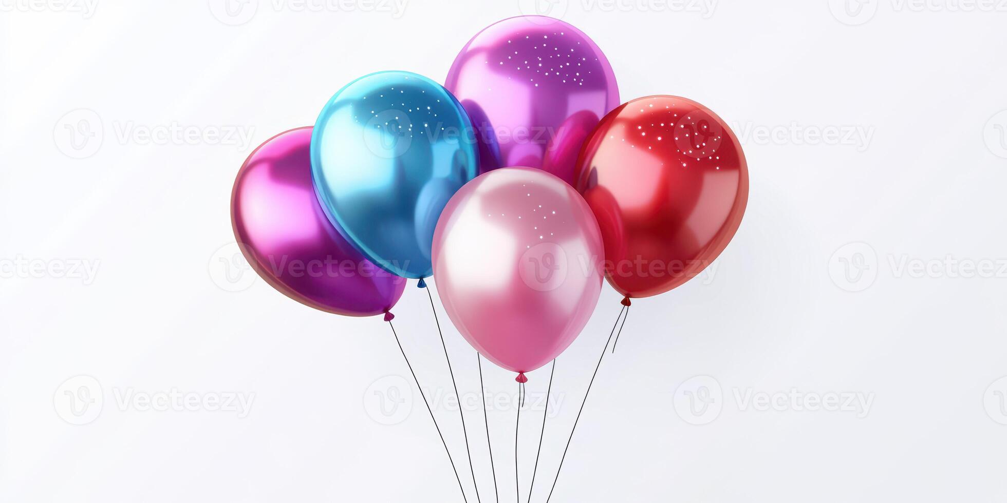 Colorful balloons in various shapes and sizes create a festive atmosphere for celebrations or events photo