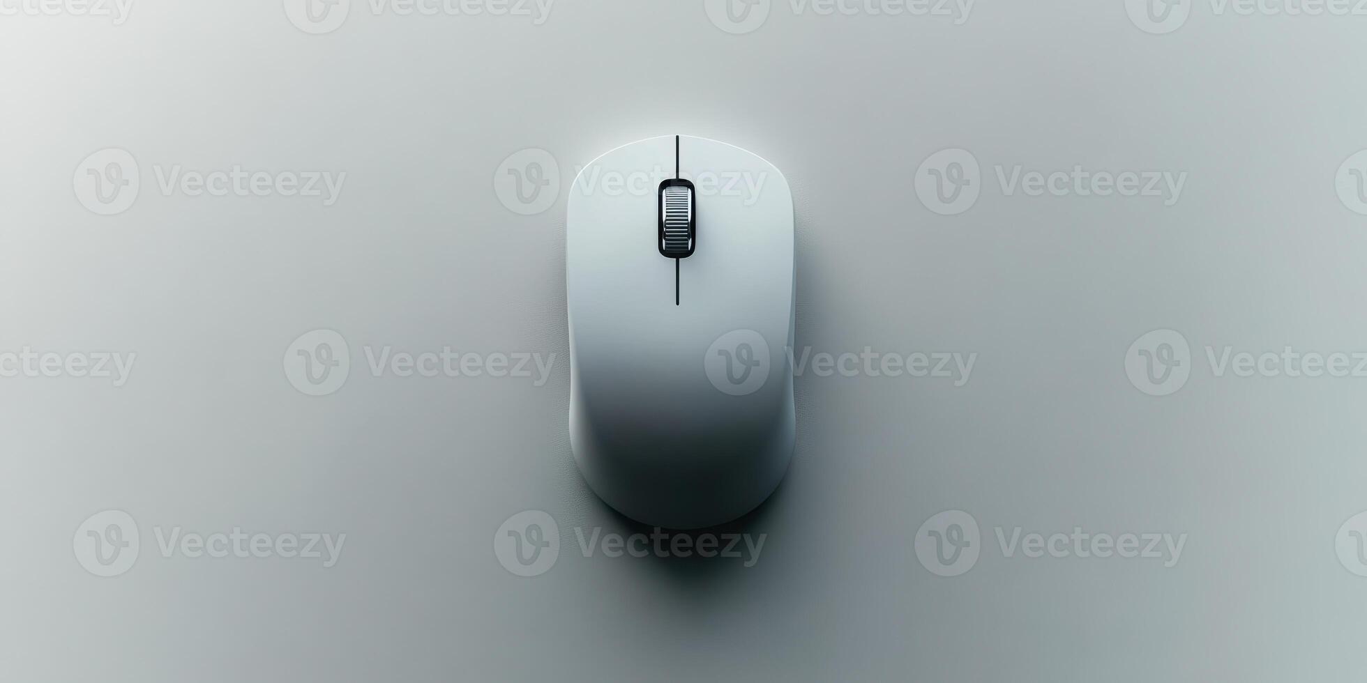 Mouse positioned on a smooth surface with a shadow cast in soft light during daytime photo